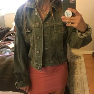 Green vintage oversized Jean jacket